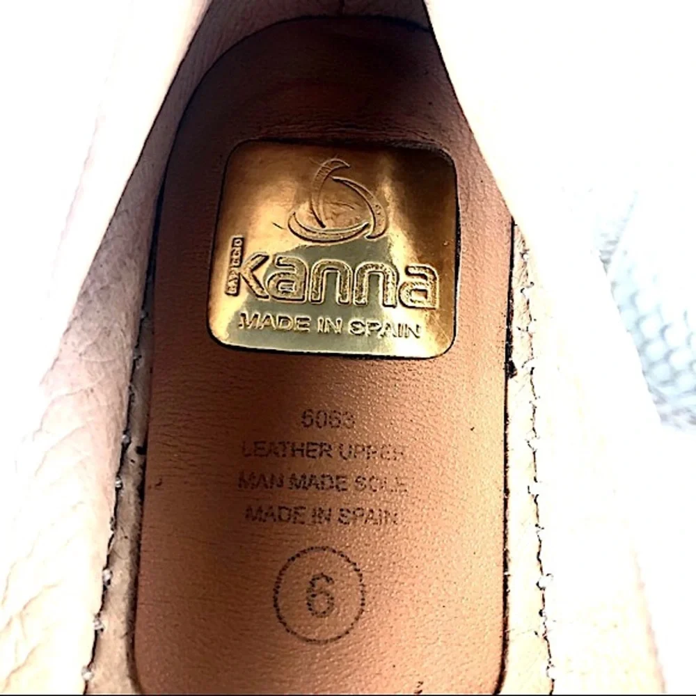 Kanna Dora Leather Snake Embossed Espadrilles Sz 6